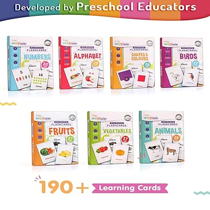 Intelliskills Premium 7-in-1 Brain Boosting Flash Cards for Kids