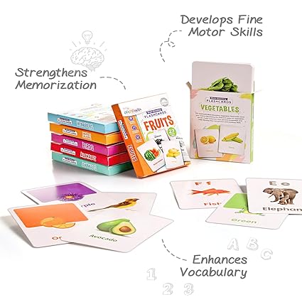 Intelliskills Premium 7-in-1 Brain Boosting Flash Cards for Kids