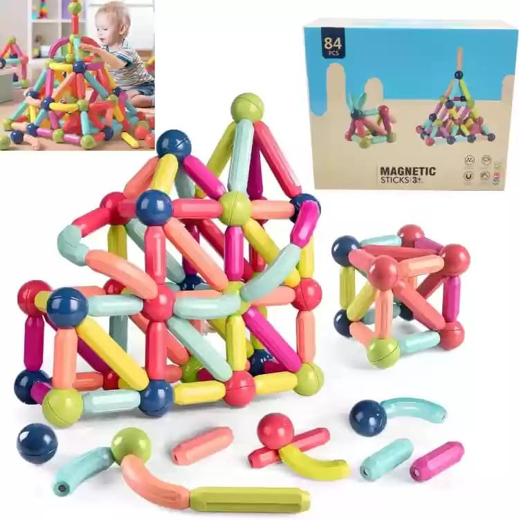 Magnetic Building Block Sticks 84 pieces