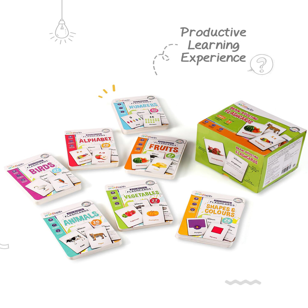 Intelliskills Premium 7-in-1 Brain Boosting Flash Cards for Kids
