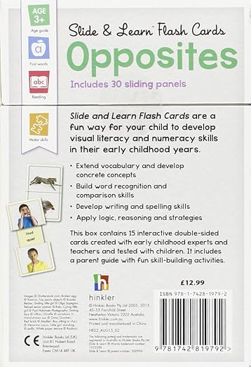 Sliding Flash Cards Teaching Opposites