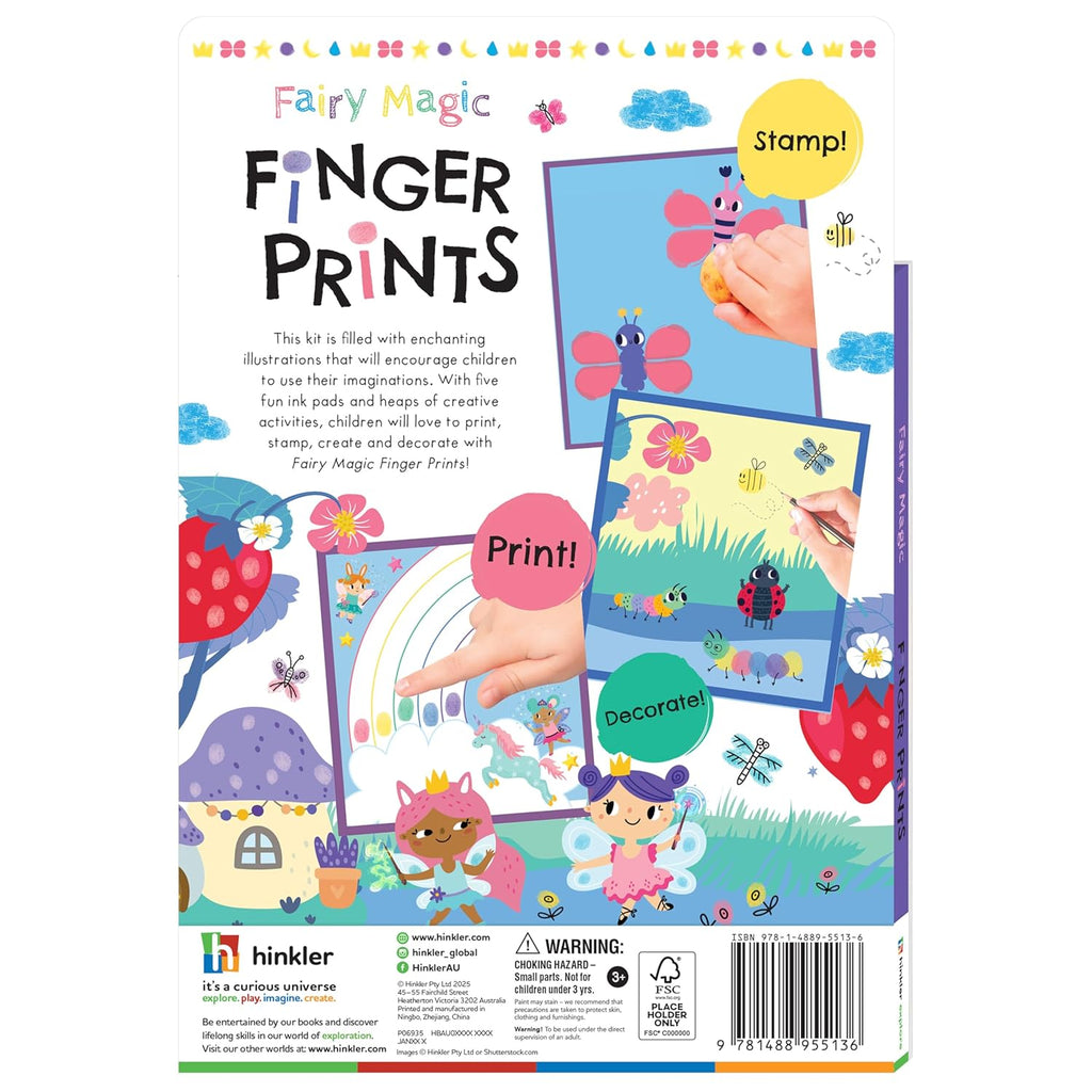 Hinkler Fairy Magic Finger Painting and Colouring Art Book with 35+ Fun Activities