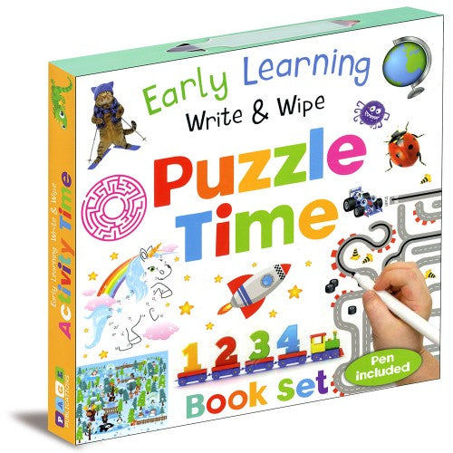 Early Learning Write & Wipe Puzzle Time Book