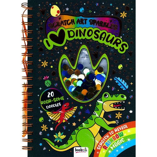 Scratch Art Sparkles I Love Dinosaurs