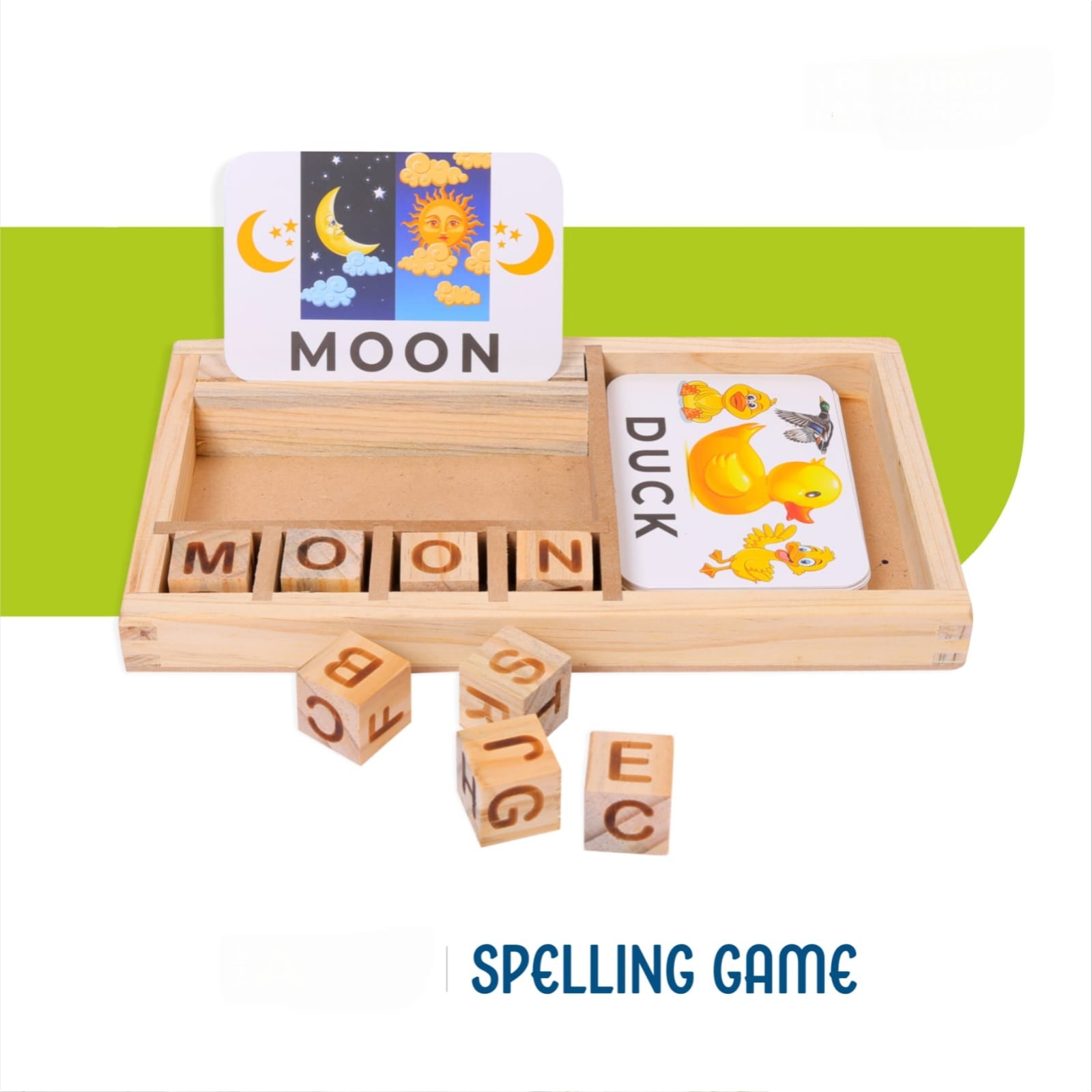 Spelling Game wooden with flash cards