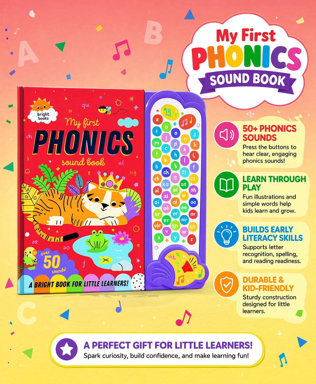 Phonics sound book(50 sounds with 3 words of every sound)